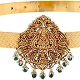 kushal's Fashion Jewellery Ruby-Green Gold Polished Antique Belt With Adjustable Chain Best for Festive Season & Special Occasion - 442871-picture-41