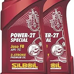 SILBOIL POWER 2T SPECIAL (API: TC) (JASO: FB) (2 Bottle of 500ml Each) High Performance 2-Stoke Mineral Engine Oil (1 L, Pack of 2)-image-72