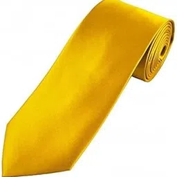 ARYANSH SHOPPE Men's Solid Color Satin Microfiber Tie, Regular and Skinny Width for Office, Interview Wedding Formal Dress (YELLOW)-image-5