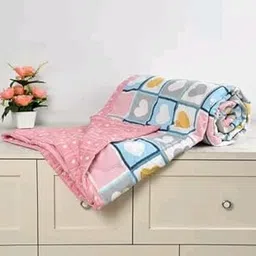 Super Soft Double Bed Cotton AC Blanket, Lightweight Flannel Throw, Lahariya Fabric Edging, Summer Winter Comforter, Machine Washable (Pink Heart Shape)-picture-10