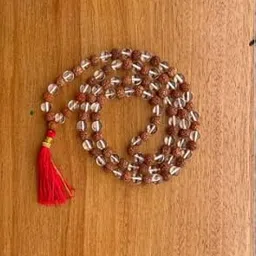 FOREVER Gems Precious Sphatik Rudraksha Mala Original Certified AA++ Quality Panchmukhi Rudraksha Beads & White Crystal Beads Mala 108 Beads Sphatik Rudraksha Mala For Men & Womenरुद्राक्ष स्फटिक माला-picture-29