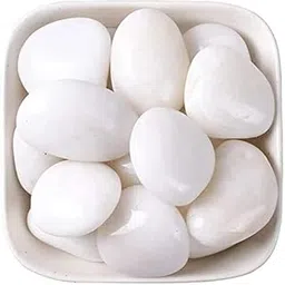 BUM BUM BHOLE Natural Polished White Pebbles -2.5Kg Pebbles for Plants, Aquariums, Vase Fillers and Fairy Garden,Terrarium,Succulents & Multi Purpose Pack (2.5 Kg, 30-50 mm, White Polished)-image-5