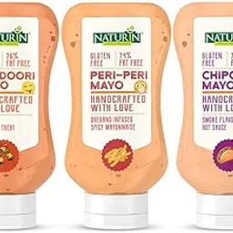 Naturin Mayonnaise Combo Pack of 3 – Tandoori, Peri-Peri & Chipotle (290g Each) | Eggless, 100% Vegetarian & Gluten-Free | Flavored Dips for Snacks, Wraps & Burgers-picture-33