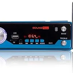 SOUND Tecno ST-018 Fixed Panel Single Din MP3 Bluetooth/USB/FM/AUX/SD -MMC Car Stereo (Blue)-image-3