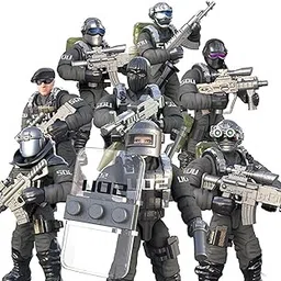 MEIEST SWAT Model Equipment Assembly Building Block Toys,8 PCS City Police Action Mini-Figures with Multiple Military Weapons Accessories,Party Favors Set-picture-15