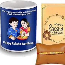 ME & YOU Rakhi Gift Pack with Premium Rakhi and Coffee Mug Gift for Brother | Rakhi Gift for Brother with Designer Rakhi, Coffee Mug and Greeting Card-image-59