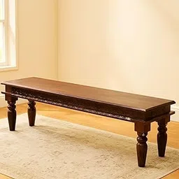 FROM SHEKHAWATI Lata Sheesham Wood Hand-Carved Dining Bench-picture-22