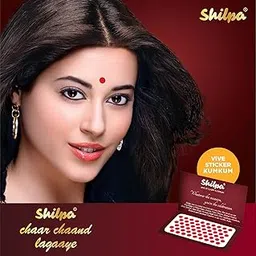 Shilpa Vive Sticker Kumkum Bindi (6, Red) (Box Contains 15 Packs)-picture-13