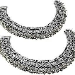 toom thekari Oxidized Traditional Ethnic Broad Heavy Ghungharoo Payal Anklets (Paijeb) for Women | Antique Bridal Anklets | Handmade Indian Jewelry for Weddings & Festivals-picture-49