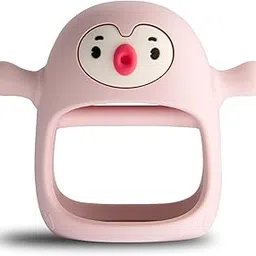 PAPAL Silicone Baby Teether for 3 Months+ Babies – BPA-Free, Food Grade, Freezer Safe – Soothing Relief for Infants – Soft & Easy to Hold (1 Pc) (Pink Penguin)-picture-10