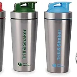 4B Four brothers Stainless Steel Trill & Shaker Bottle 750ML – Durable, Leak-Proof, BPA-Free Protein Shaker – Gym, Fitness, Travel & Daily Use – Lightweight & Easy to Clean (Red)-image-17
