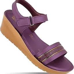 walkaroo Women's Wedge Sandals with Cushion Sole, Velcro Straps, Lightweight for Casual Wear - WLR77025-picture-21