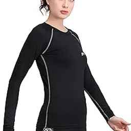 NEVER LOSE Women Compression T-Shirt Top Plain Athletic Fit Multi Sports Cycling, Cricket, Football, Badminton, Gym-image-80