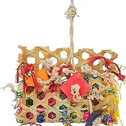 1 Interactive Crinkle Foraging Rattan Bird Chew Toy | Cage Hanging Accessory for Chewing, Play, and Enrichment for Pet Birds-picture-19