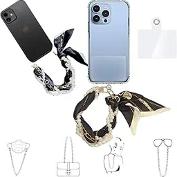 KICKZU Phone Wrist Lanyard Gold Metal Scarf Phone Charm Strap with Tether Tab Women Phone Chain Accessories for Handbags Cute Phone Charms Girls Kawaii Bag Charm Cell Phone Charms Lanyard for Mobile-image-85