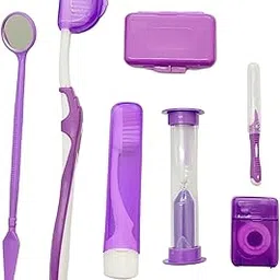 Jazzy Pearls® 8 Kit Orthodontic Set Oral Care Cleaning Protective Wax Brush Floss Purple|Health & Beauty | Health Care |Other Health Care Supplies|1 Piece Storage-picture-12