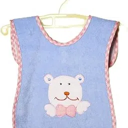 THE LITTLE LOOKERS� Terry Cotton Double Layered Baby Bibs/Burp Cloth/Saliva Towel with Comfortable Tich Button Neck for Feeding Babies/Infants/Toddlers (Bib 0521-Blue, Pack of 1)-picture-16