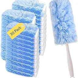 30P Duster Refills Compatible with S wiffer Dusters, Multi Surface 360° Heavy Duty Duster Refills with 4X Fluffy Fiber, Dust Removal Tools Refill Replacenments Cleaning Dusters with Handle - Blue-picture-43