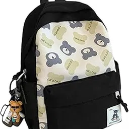 Women Backpack School Bag Large Daypack Bookbag For Teenagers Girls Students Black-image-92