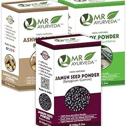 MR Ayurveda Jamun Seed, Ashwagandha and Giloy Powder - Set of 3 (300 Grams)-picture-34