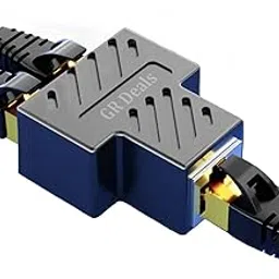 LAN spli-tter / RJ45 spli-tter/ethernet spli-tter 1 to 2 Female 8P8C Network Plug LAN Coupler for Laptop, Router, Personal Computer,Modem Server. (Black).-picture-54