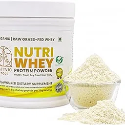 Sattvic Foods Whey Concentrate 80% Protein Powder (200 g) | Certified Organic, Unflavoured, Grass-Fed, Non-GMO, Performance Grade Protein Powder | 19.5 g Protein per Serving image 1