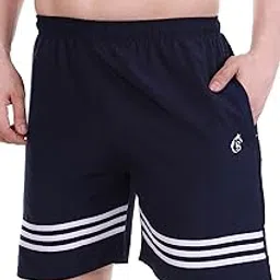 blue star shark Athletic Sports Shorts for Men with Zip Pockets and Elastic Waistband Quick Dry Lightweight Activewear. image 1