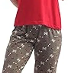 eagle line Women's Cotton Printed T-Shirt & Pajama Set | Comfortable Nightwear image 1
