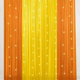 Nylon Backdrop Cloth For Decoration With Orange & Yellow (7 * 3.5 Ft) Wedding Fairy Light Haldi Mehndi Items Marriage, Pooja Room Items- 9Items, Plain, Sheer, Rod Pocket Curtains-picture-31