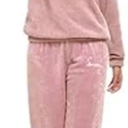 Women Warm Fleece Pajamas Flannel Pajamas Sets Long Sleeve Winter Pajama Set Ladies Thermal Free Size(28 Till 34)-image-5