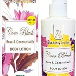 Blush Bunny Organics Coco Blush Rose & Coconut Milk Body Lotion, 250ml | SPF 30 PA++ | Hydrating & Nourishing for Dry & Sensitive Skin | Made in Rose Hydrosol | Essential oil & Toxic chemicals Free-picture-60