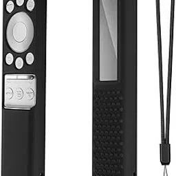 Oboe Silicone TV Remote Cover for 2021 Samsung Smart TV Remote QLED TV BN59-01311 TM2180E Anti-Lost Case with Remote Loop (Black)-picture-58