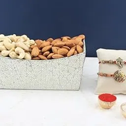 SFU E Com Set Of 2 Rakhi With Dry Fruit Hamper For Rakshabandhan Gift | Dry Fruit And Rakhi For Brother | Dry Fruit Basket Hamper | 121-image-48