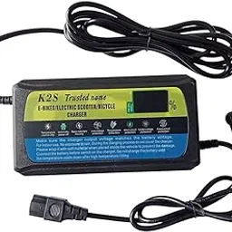 E-Trendo 48V 3A - K2S Electric Scooter/Scooty Battery Charger | Lead Acid & Graphene Battery Compatible | Digital Display | Auto Cutoff Feacture | 3M Input Cable and Output 1M Cable Length-image-2