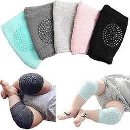 Richmen 2 Pair Baby Knee and Elbow pad Baby Crawling Elbow Pad Baby Leg Warmer Baby Kneecap for Kids Girls Boys Anti-Slip Soft Breathable Knee Guard Cotton Socks-image-8