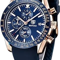 benyar Men's Luxury Chronograph Watch – Business, Casual & Party Wear | Quartz Movement with Date Display | Stylish Wristwatch | Gift for Men-picture-15