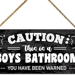 Funny Boy's Bathroom Sign Decor, Boy Bathroom Door Sign Decoration Toilet Kids Children Bathroom Wall Decor, Housewarming Gifts for Family with Kids, This Is a Boys Bathroom-image-91