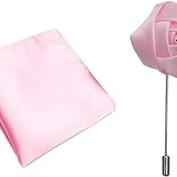 osking ties Mens Satin Pocket Squar With Floral Stick Brooch Lapel Pin Boutonniere for Men Women for Office Corporate Party Suit Blazer-picture-59