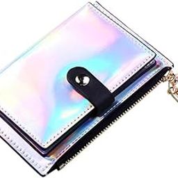 merishopp Women Wallet Bifold with Coin Pocket Card Holder Purse Keychain Silver| Womens Accessories | Wallets|1 Piece Womens Wallet-picture-3