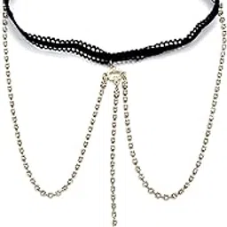 Diamond Pearl Leg Chain | Rhinestone & Pearl Elastic Thigh Body Chain for Women & Girls-picture-41