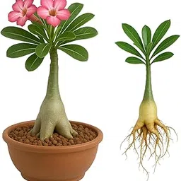 Indian Gardens – Adenium Arabicum Bare Rooted Live Plants, Pink Desert Rose Bonsai Plants for Home Garden (Set of 20)-picture-19