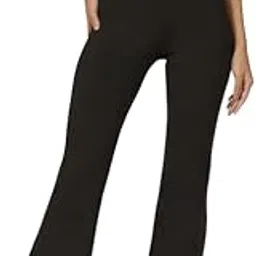 welcome girls High-Waisted Yoga Pants, Black Flare Leggings, 4-Way Stretch, Sweat-Wicking, Invisible Back Pocket-picture-12