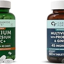 Carbamide Forte Calcium Tablets for Women & Men with Vitamin K2 MK7 & Vitamin B12 & Multivitamin Tablet With Ginseng For Energy & Better Digestion | 120 + 60 Tablets-picture-19