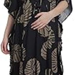 secret wish Printed Cotton Maternity Kaftan Nighty/Feeding/Nursing/Zipper/Printed/Calf Length-picture-9