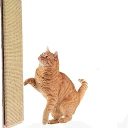 Mats Avenue ® Cat Scratching Post Made of Soft Jute Hanging Type 10.5x60 CM Large Brown with Screw for Hanging Set of 1-picture-32