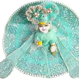 Laddu Gopal Heavy Janamashtmi Poshak with Pagdi, Patka and Choli (Size 4) l Ladoo Gopal Dress l Bal Gopal l Kanha Ji Thakur Ji Dress(Green)-picture-17