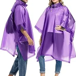 ORILEY EVA Raincoat Poncho 70 GSM with Adjustable Hood Full Sleeves Knee Length Unisex Universal Size Water Resistant Outdoor Rainwear for Bike Riders Men and Women (Pack of 1, Purple)-image-77