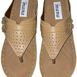 mana wear your passion Women's Summer Sandals | Flat Slippers with Bow Detail | Soft Raksin Upper & Anti-Slip Rubber Sole-picture-45