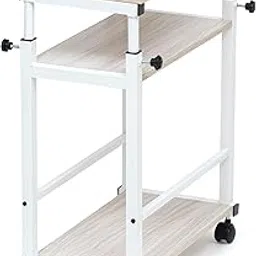 Livzing 3 Tier Height Adjustable Computer Tower Stand Under Desk Printer Holder Cart with Rolling Wheels Metal CPU Stand Mobile PC Stand with Locking Caster Suitable for Office Home-White-picture-59