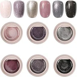 GDCOCO Phantom Series 6 Colors Set Gel Paints Ink 5g Nail Art Design Drawing Gel UV LED Soak Off UV Painting Gel (J197-J202)-image-11